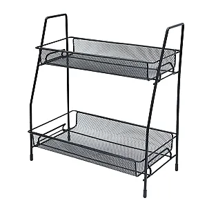 Полка для ванной Illu 240305-1A металл 2-х ярусная черная