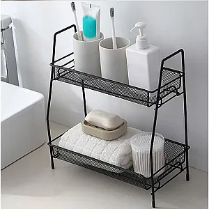 Полка для ванной Illu 240305-1A металл 2-х ярусная черная