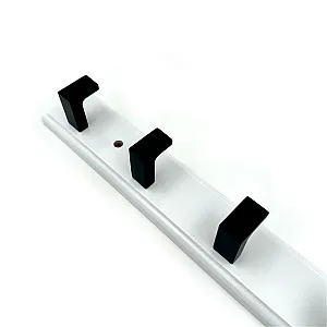 Вешалка HomeKo HR006 настенная 49*32.7*7.5 см 6 черных крючков черно-белая