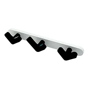 Вешалка HomeKo настенная 3 крючка 40*27*9.3 см черно-белая