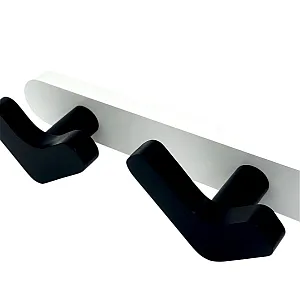 Вешалка HomeKo настенная 3 крючка 40*27*9.3 см черно-белая