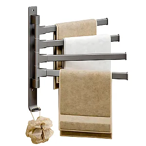 Держатель для полотенец Illu 4 штанги металл серый металлик