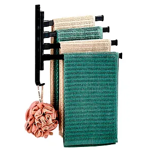 Держатель для полотенец Illu 4 штанги металл черный