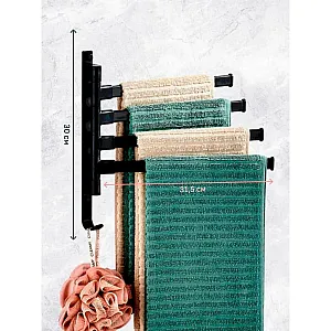 Держатель для полотенец Illu 4 штанги металл черный