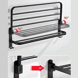 Полка навесная Illu Y244104 складная металл черная 40 см