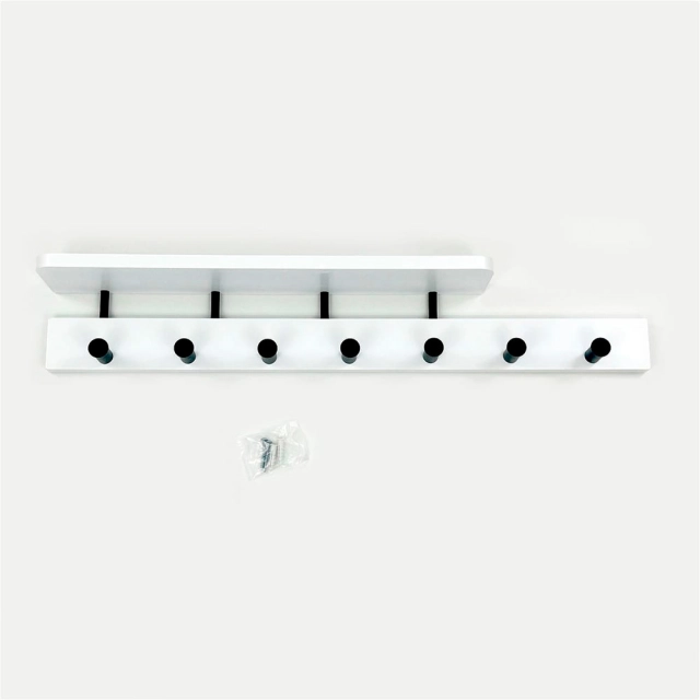 Вешалка HomeKo ATS-041 настенная 69*11*10 см 7 крючков черно-белая Вешалка HomeKo ATS-041 настенная 69*11*10 см 7 крючков черно-белая