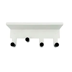 Вешалка HomeKo ATS-043 настенная 29*10*10 см 4 черных крючков черно-белая