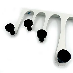 Вешалка HomeKo ATS-044 настенная 37*23*7 см 6 черных крючков черно-белая