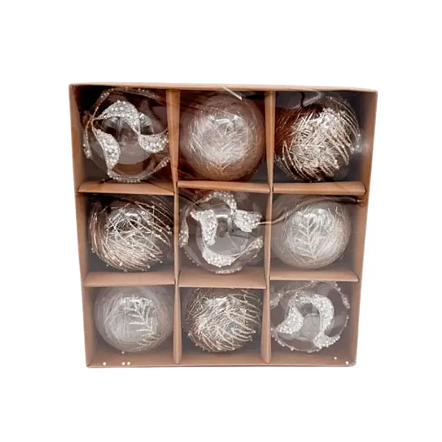 Набор шаров Калядны час Gold Splashes O5224-64 8 см 9 шт