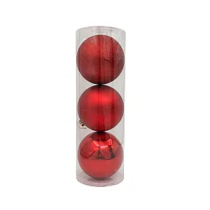 Набор шаров Калядны час Xmas Red E-501034R 15 см 3 шт