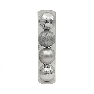 Набор шаров Калядны час Xmas Silver E-501035S 10 см 4 шт