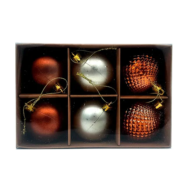 Набор шаров Калядны час Marron O5318-646 6 см 6 шт