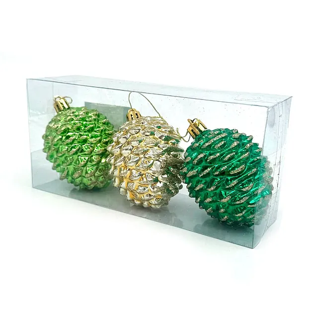Набор шаров Калядны час Pine Cones O5318-649 8 см 3 шт