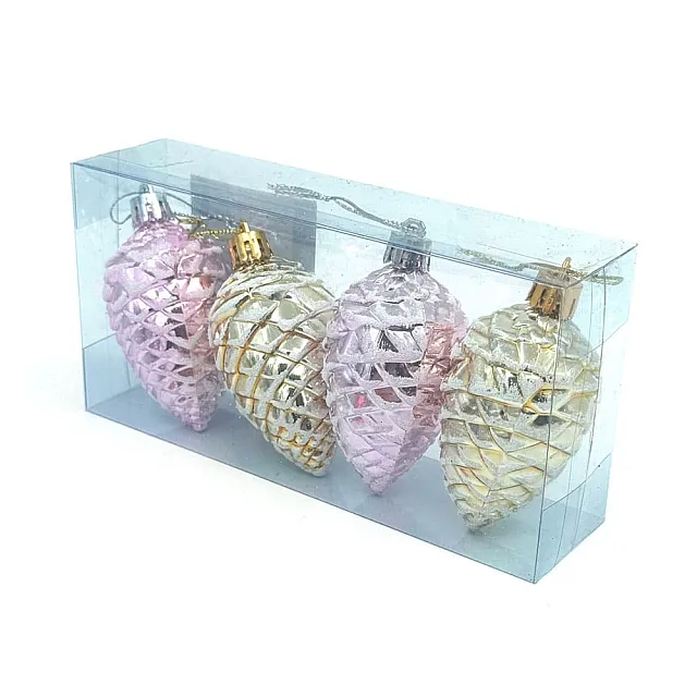 Набор шаров Калядны час Snowy Pine Cones O5318-650 7 см 4 шт