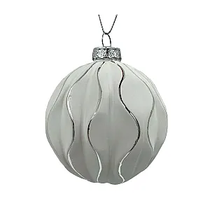 Шар Калядны час Veil White MX098 8 см