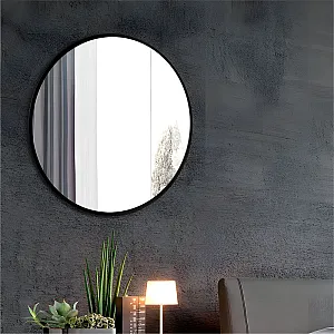 Зеркало Алмаз-Люкс Д-028 со шлифованной кромкой и УФ-печатью черный 50 см