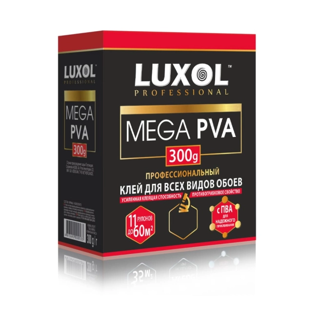 Клей обойный Luxol Mega PVA Professional 300 г Клей обойный Luxol Mega PVA Professional 300 г