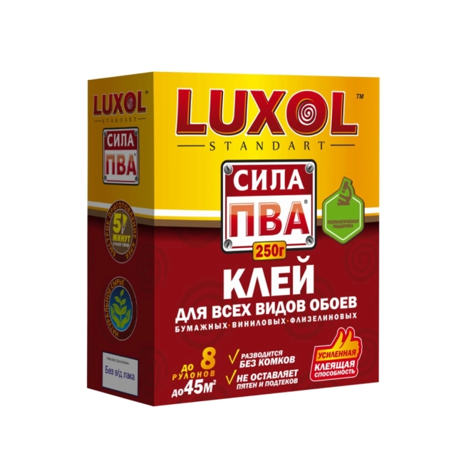 Клей обойный Luxol Сила ПВА Standart 250 г Клей обойный Luxol Сила ПВА Standart 250 г