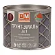 Грунт-эмаль BauMaster 3 в 1 по ржавчине красное вино Ral 3005 1.6 кг