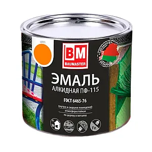 Эмаль BauMaster ПФ-115 желтая 1.8 кг