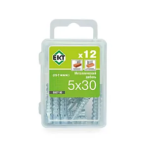 Дюбель металлический ЕКТ B007190 универсальный 5*30 мм 12 шт