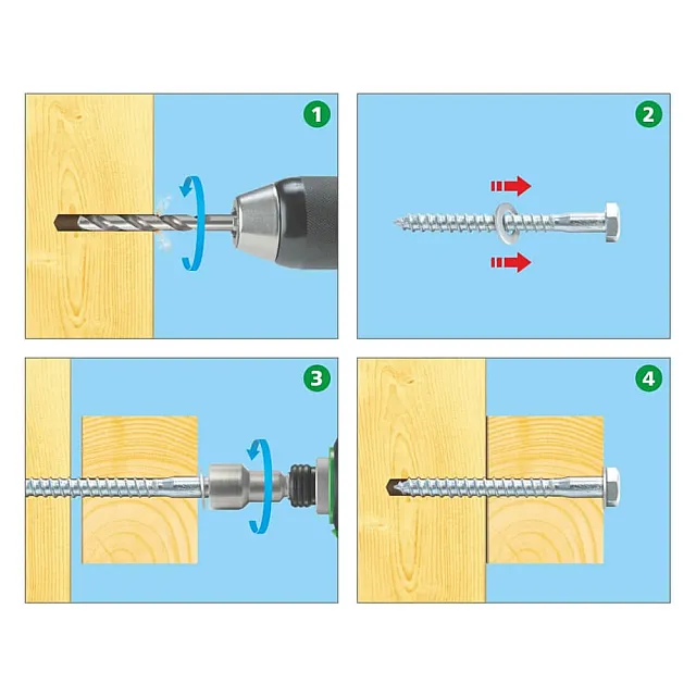 Саморез 6*50 мм ЕКТ CV501368 шестигранная головка SSD острый цинк