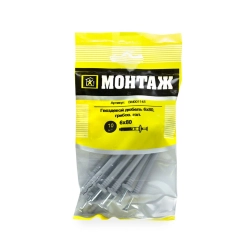 Дюбель с гвоздевым шурупом Монтаж BM001148 6*80 грибов 10 шт