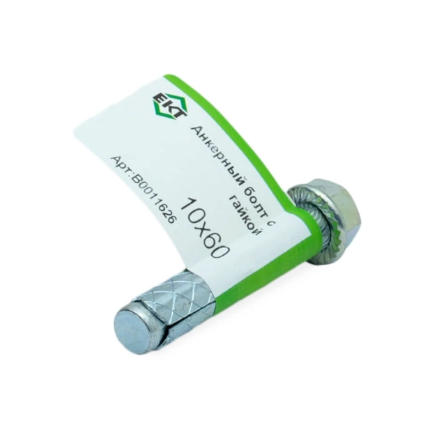 Анкерный болт ЕКТ B0011626 с гайкой 10*60 Анкерный болт ЕКТ B0011626 с гайкой 10*60