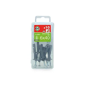 Дюбель быстрого монтажа ЕКТ B009132 6*40 мм с гвоздевым шурупом гриб 10 шт