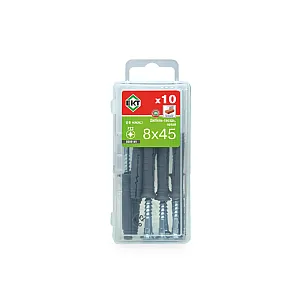 Дюбель быстрого монтажа ЕКТ B009149 8*45 мм с гвоздевым шурупом потай 10 шт