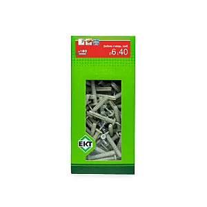 Дюбель-гвоздь ЕКТ GL 6*40 гриб нейлон в коробке с окном 180 шт