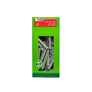 Дюбель быстрого монтажа ЕКТ BW000016 8*60 мм с гвоздевым шурупом потай нейлон 75 шт