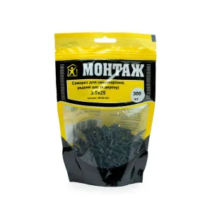 Саморез по гипсокартону 3.5*25 мм Монтаж MD001003 редкий шаг фосфат 300 шт