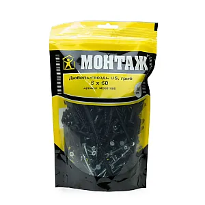 Дюбель-гвоздь Монтаж MD001080 6*60 мм полипропилен гриб 200 шт