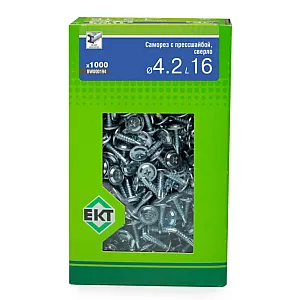 Саморез с прессшайбой 4.2*16 мм ЕКТ BW000194 сверло цинк 1000 шт