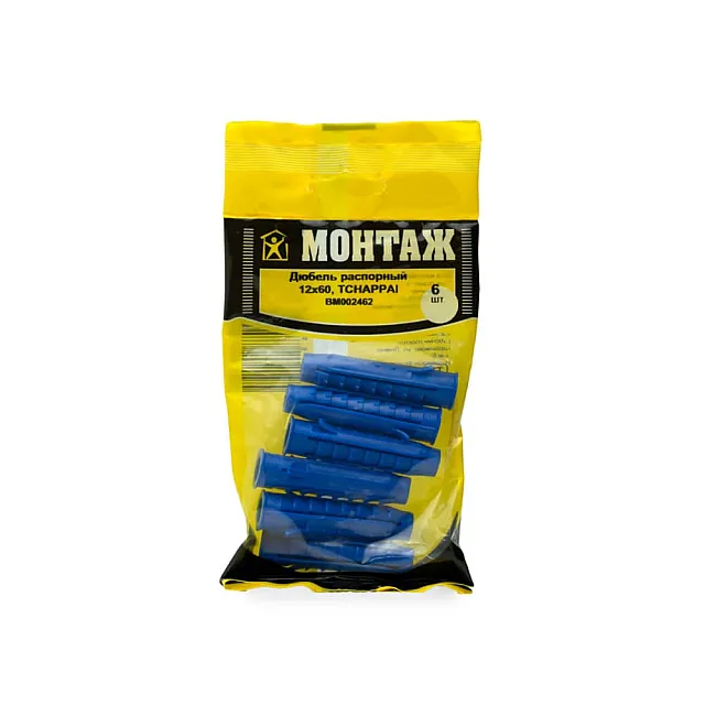 Дюбель распорный Монтаж BM002462 12*60 мм TCHAPPAI 6 шт