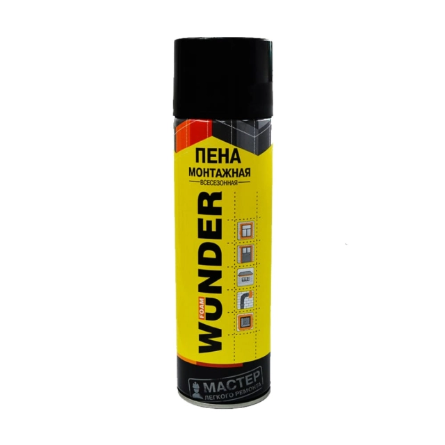 Пена монтажная Wunder Foam бытовая всесезонная 335 мл Пена монтажная Wunder Foam бытовая всесезонная 335 мл