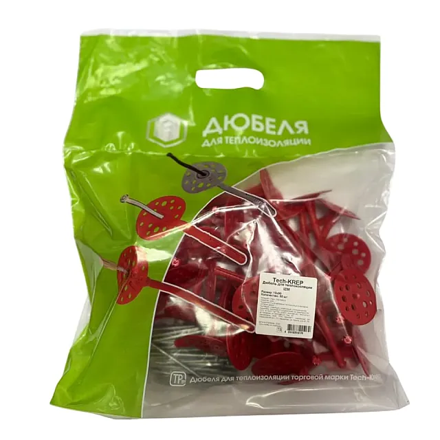 Дюбель для теплоизоляции Techkrep IZL-T 10*160 мм с термоголовкой 50 шт