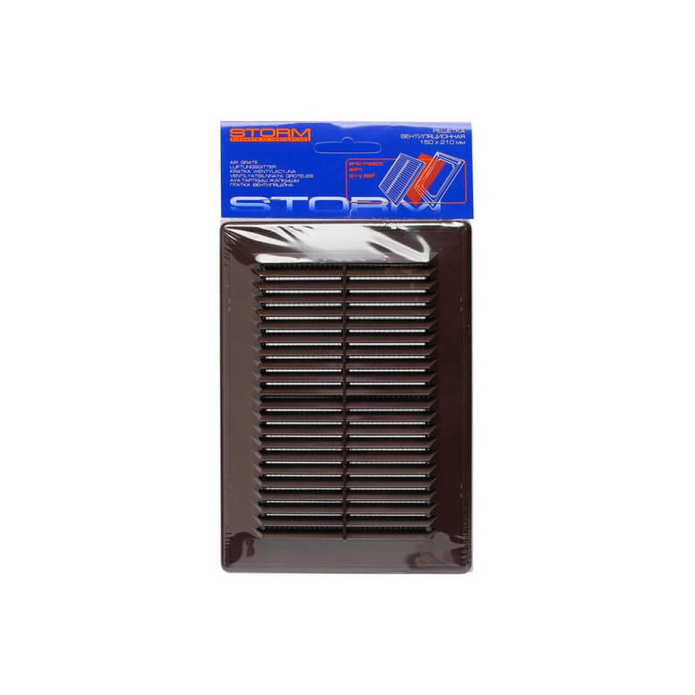Вентрешетка Storm BR-1521 150*210 мм коричневая Вентрешетка Storm BR-1521 150*210 мм коричневая