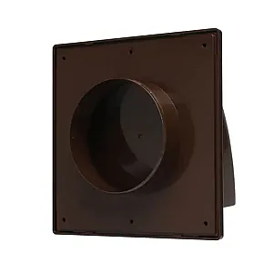 Вентрешетка Storm KF-1717-F100BR фасадная 170*170 мм с обратным клапаном и фланцем 100 мм коричневая
