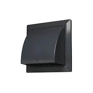 Вентрешетка Storm KF-1717-F100GR 170*170 мм фасадная с обратным клапаном и фланцем 100 мм серая