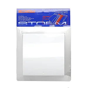 Вентрешетка Storm KF-1717-F125W фасадная 170*170 мм с обратным клапаном и фланцем 125 мм