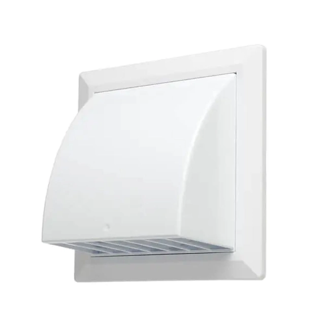 Вентрешетка Storm KF-1717-F125W фасадная 170*170 мм с обратным клапаном и фланцем 125 мм Вентрешетка Storm KF-1717-F125W фасадная 170*170 мм с обратным клапаном и фланцем 125 мм