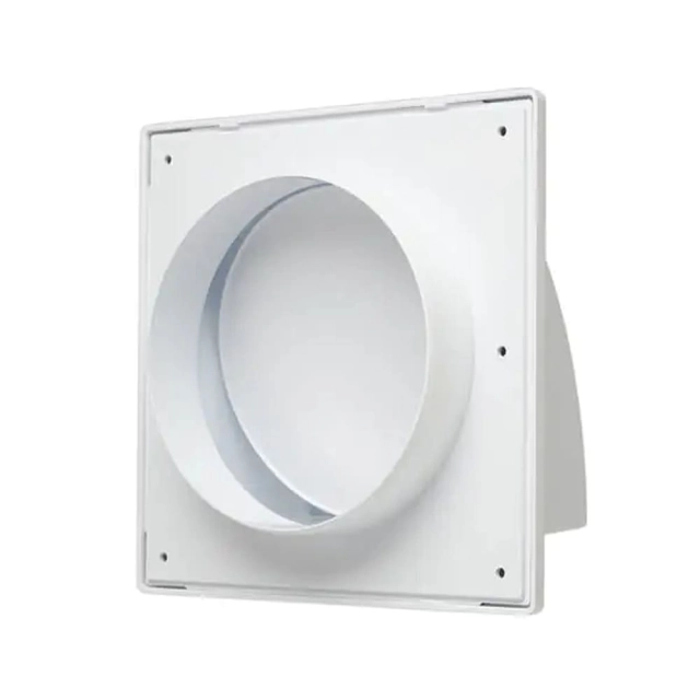 Вентрешетка Storm KF-1717-F125W фасадная 170*170 мм с обратным клапаном и фланцем 125 мм Вентрешетка Storm KF-1717-F125W фасадная 170*170 мм с обратным клапаном и фланцем 125 мм