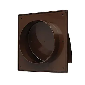Вентрешетка Storm KF-1717-F125BR 170*170 мм фасадная с обратным клапаном и фланцем 125 мм коричневая