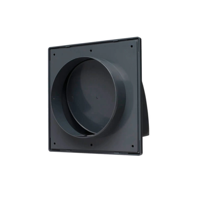 Вентрешетка фасадная Storm KF-1717-F125GR 170*170 мм с обратным клапаном и фланцем 125 мм серая Вентрешетка фасадная Storm KF-1717-F125GR 170*170 мм с обратным клапаном и фланцем 125 мм серая