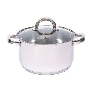 Кастрюля Fresca Greta GS-01211-20CA-2 код 200924 из нержавеющей стали со стеклянной крышкой 3.3 л