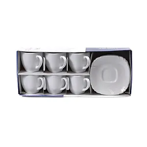 Набор чашек с блюдцами Luminarc Carine White/Lotusia Q0881 стеклокерамический 220 мл 12 предметов