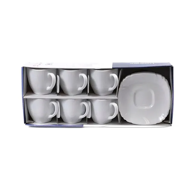 Набор чашек с блюдцами Luminarc Carine White/Lotusia Q0881 стеклокерамический 220 мл 12 предметов