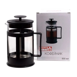Кофейник с прессом Home Line Black Edge WY-P103-800 код 220168 стекло/пластмасса 800 мл